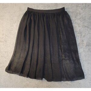 Old Navy Pleated Black Skirt with Gold Shimmer